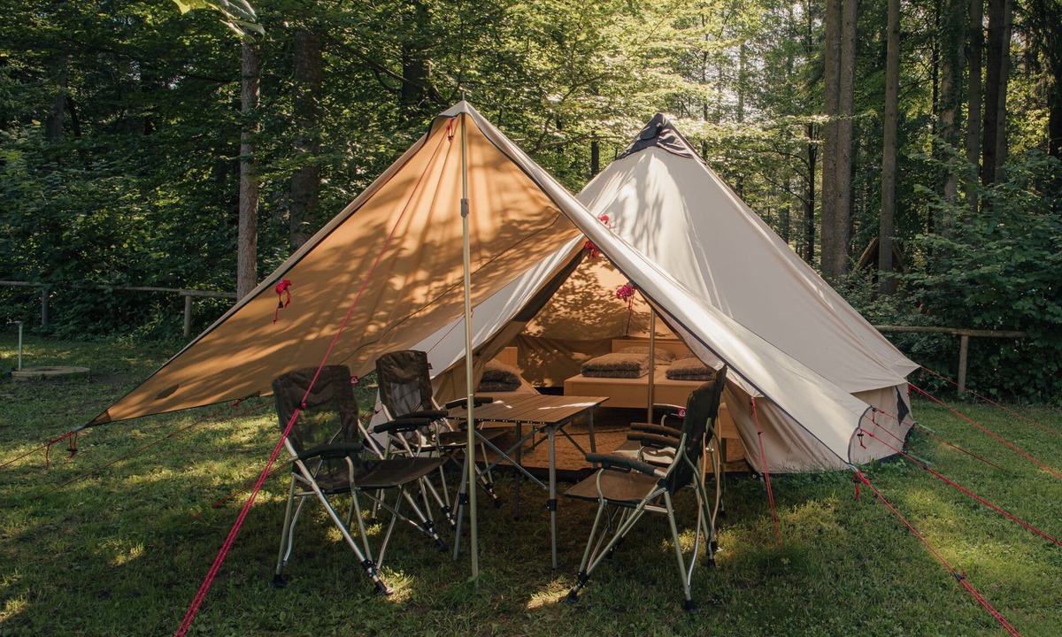 Mozirje RV Rental | FAMILY BELL fully equipped tent in nature.