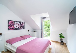Apartment & Rooms Papa - Superior Double or Twin Room with Balcony and Partial Sea View