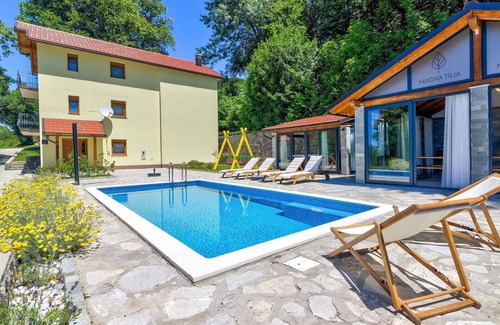 Senj House | Stunning private villa for 12 guests with hot tub, private pool, A/C, WIFI, TV and terrace