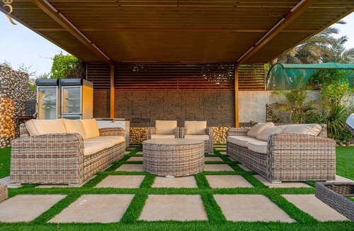 Al Rahba House | 3BR Farmhouse + Private Studio | Al Bahia