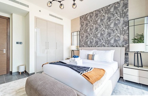 Nad Al Sheba Apartment | Burj View Oasis | Stylish 2BR+Office