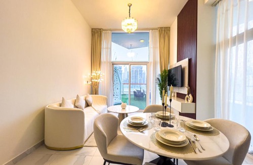 Business Bay Apartment | Millennium Binghatti Residence 2BR Burj Khalifa and Lake