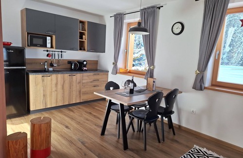 Ratece Apartment | Two-bedroom apartment with a balcony and a stunning view of the Julian Alps