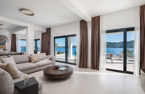 Viganj Villa | VILLA MARIS -heated pool,sauna,first row sea/beach, pets friendly