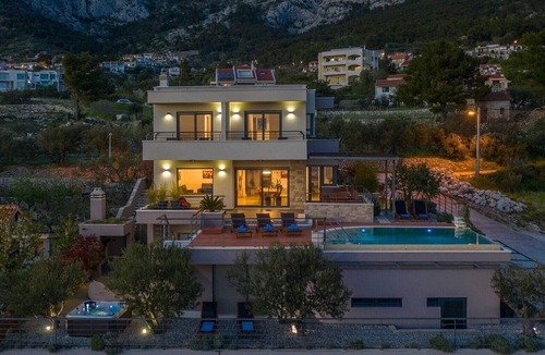 Veliko Brdo Villa | Villa View * Luxury villa in Makarska, private heated pool, gym, jacuzzi, sea view, electric car charger