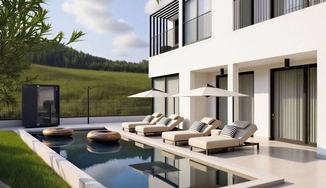 Beautiful private villa with WIFI, A/C, private pool, hot tub, TV, terrace and pets allowed