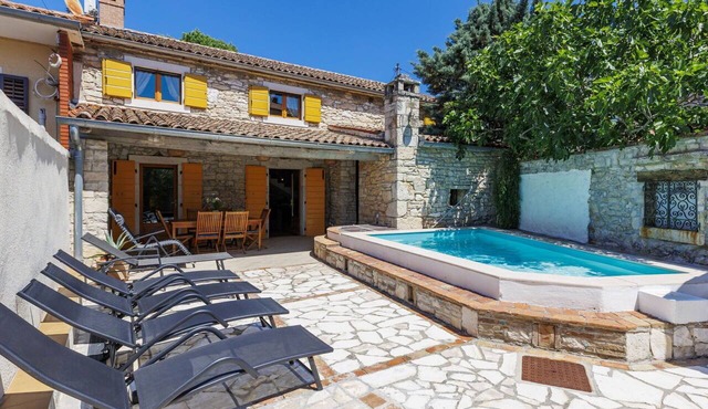 Beautiful villa for 6 guests with internet, private pool, TV, terrace and pets allowed in Pazin