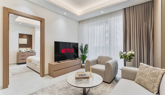 Luxury 1BR Retreat w/Balcony | JVT in Dubai