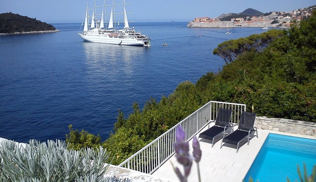 Luxury Seafront Villa with Private Pool, Sea Access & Old Town Views
