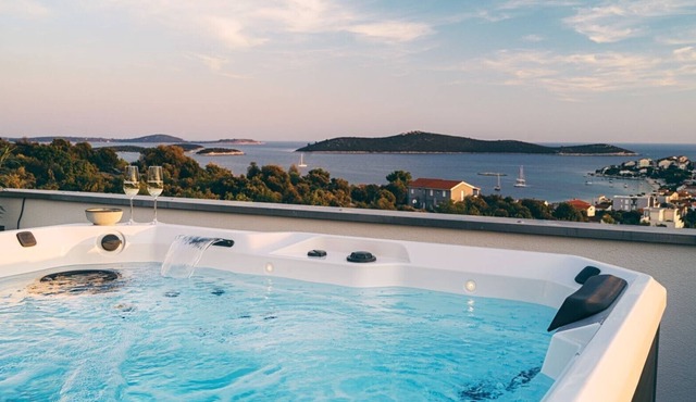 Luxury villa Adoreum with pool and rooftop jacuzzi