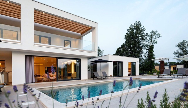 Private Villa with A/C, hot tub, private pool, WIFI, TV, terrace, pets allowed, panoramic view in Pazin