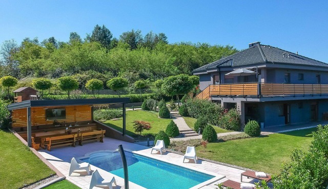 Private Villa with A/C, WIFI, hot tub, private pool, TV, terrace, pets allowed, panoramic view in Pribanjci