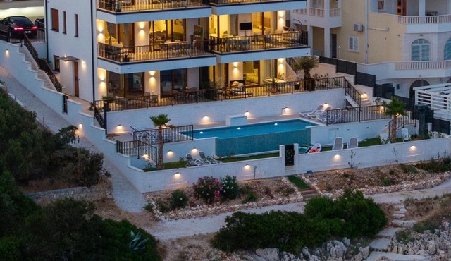 Royal Oak beachfront residence Trogir Seget Vranjica in Seget Vranjica