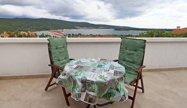Studio flat with terrace and sea view Kornić, Krk (AS-415-b)