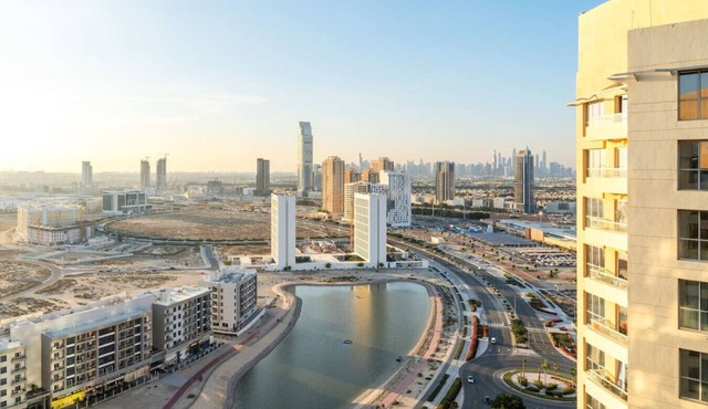 Stylish 1BR Retreat in Dubai | Lake Views, Pool, Gym & Prime City Location in Dubai Production City