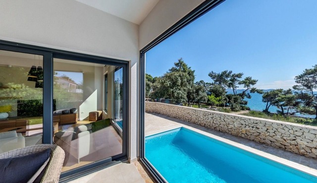 Villa with private pool and beach access in Petrcane