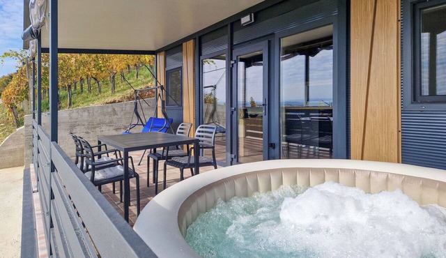 Wonderful private villa with A/C, WIFI, hot tub, TV, terrace, pets allowed and panoramic view in Križevci