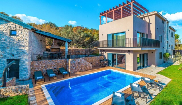 Wonderful private villa with private pool, hot tub, WIFI, A/C, TV, terrace and panoramic view in Rijeka