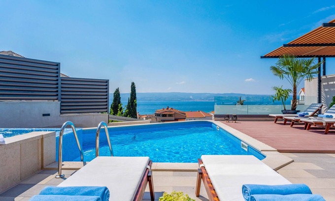 Duce Villa | Luxury VILLA BANE, heated private pool and jacuzzi, sandy beach 120m far, 12 pax