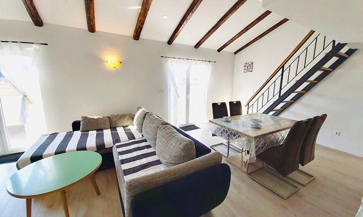 Rab Town Apartment | Apartment Karlo on two floors with lovely sea view