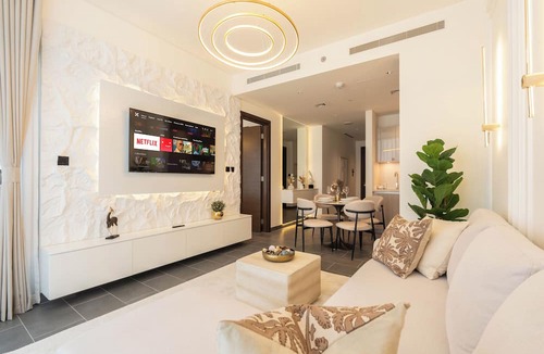 Nad Al Sheba Apartment | Premium 1BR Oasis - City Views & Pool