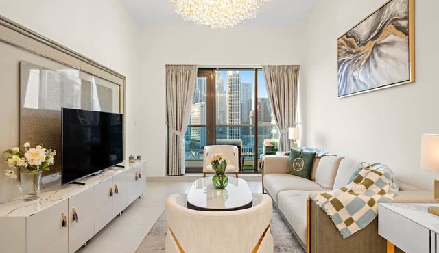 Elegant 2BR with Balcony and Full Burj Khalifa Skyline Views in Business Bay